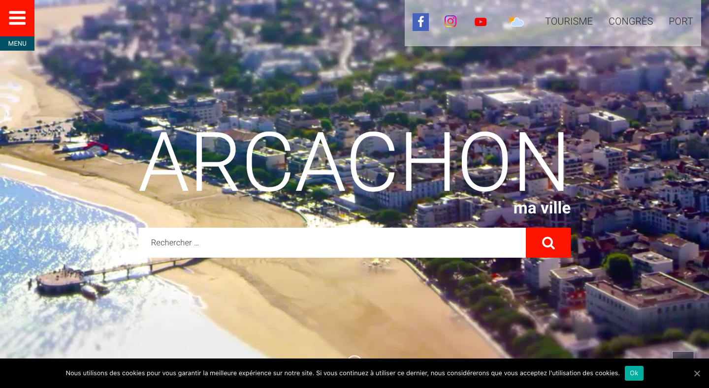 Capture d'écran du site de la ville d'Arcachon