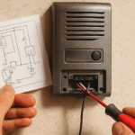 Notice en français de l’interphone Blyss 2 fils : schéma de câblage, branchement et utilisation