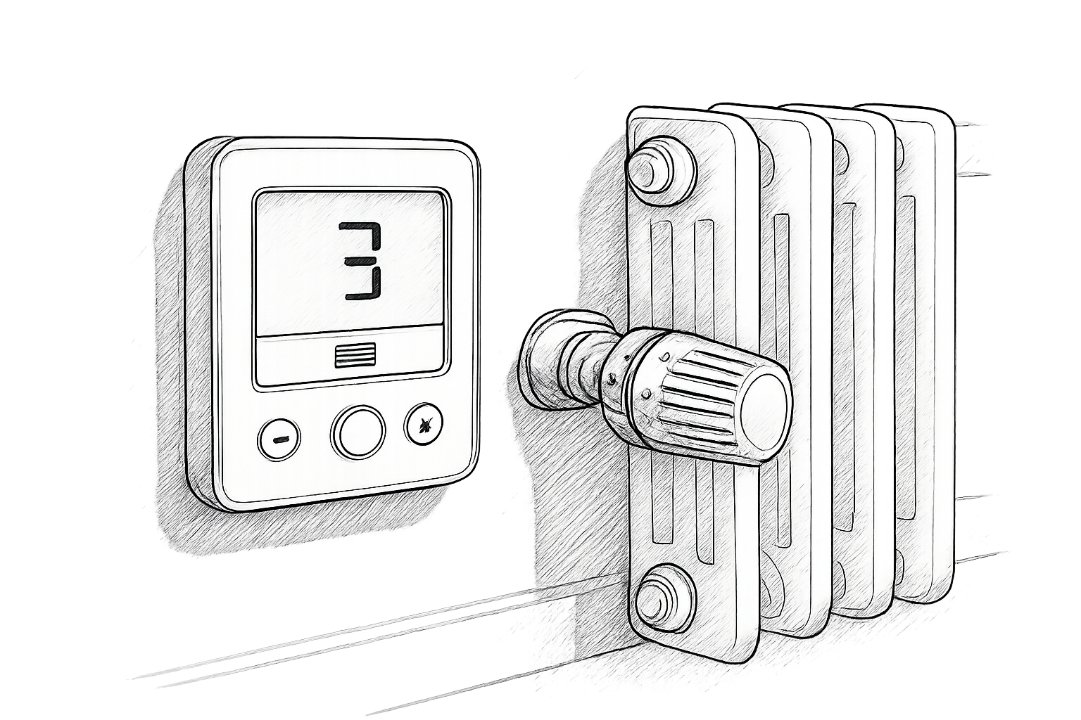 robinet thermostatique et thermostat d'ambiance