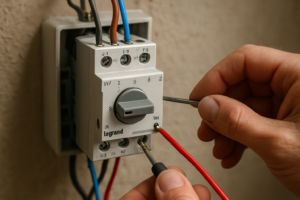 Schéma de câblage d’une bobine MX Legrand : branchement électrique expliqué en français