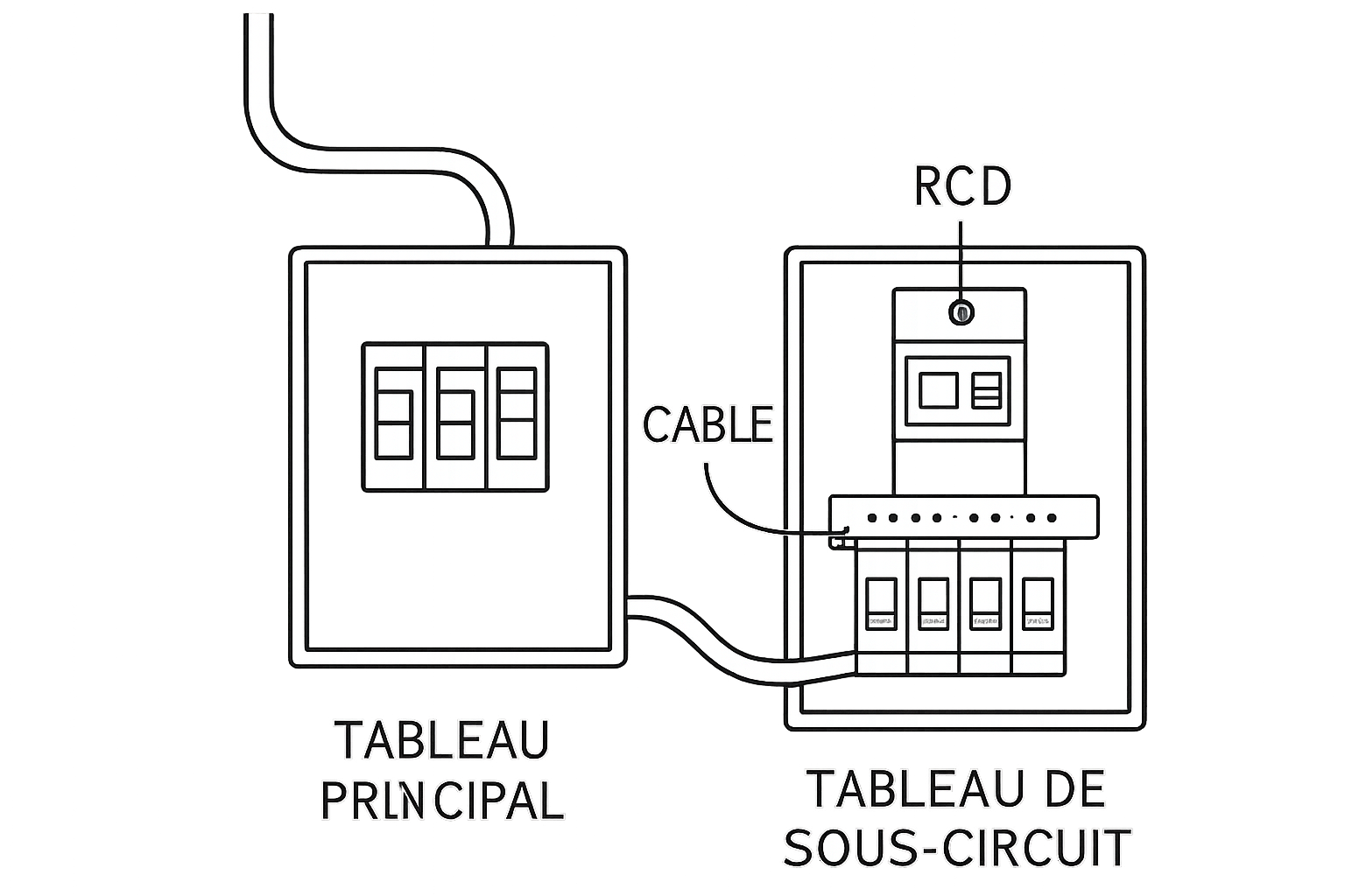 schéma tableau électrique secondaire pour garage